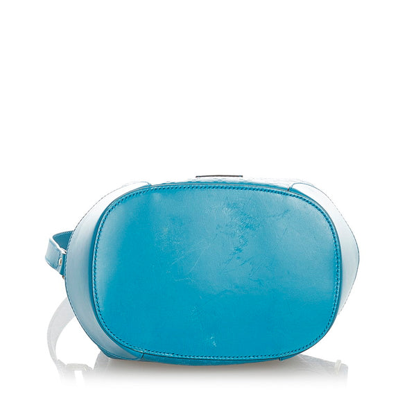 グッチ ディアマンテ 354229 ターコイズブルー ライトブルー レザー 斜め掛け ショルダーバッグ レディース GUCCI 【中古】