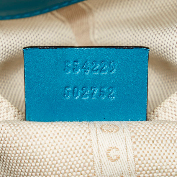 グッチ ディアマンテ 354229 ターコイズブルー ライトブルー レザー 斜め掛け ショルダーバッグ レディース GUCCI 【中古】