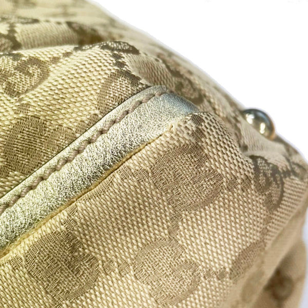 グッチ GGキャンバス 189835 ベージュ ゴールド キャンバス レザー ハンドバッグ ショルダーバッグ 2WAY レディース GUCCI 【中古】