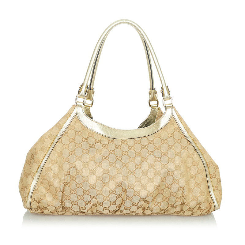 グッチ GGキャンバス 189835 ベージュ ゴールド キャンバス レザー ハンドバッグ ショルダーバッグ 2WAY レディース GUCCI 【中古】