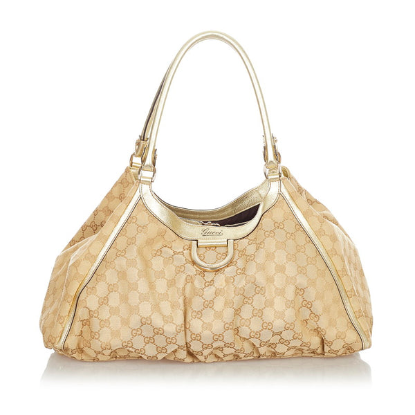 グッチ GGキャンバス 189835 ベージュ ゴールド キャンバス レザー ハンドバッグ ショルダーバッグ 2WAY レディース GUCCI 【中古】