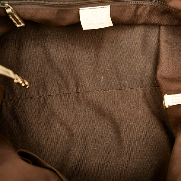 グッチ GGキャンバス 189835 ベージュ ゴールド キャンバス レザー ハンドバッグ ショルダーバッグ 2WAY レディース GUCCI 【中古】