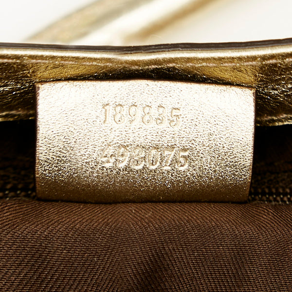 グッチ GGキャンバス 189835 ベージュ ゴールド キャンバス レザー ハンドバッグ ショルダーバッグ 2WAY レディース GUCCI 【中古】