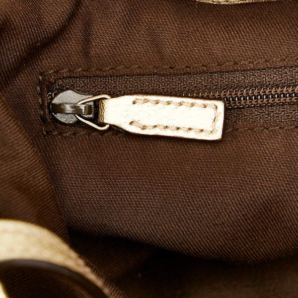 グッチ GGキャンバス 189835 ベージュ ゴールド キャンバス レザー ハンドバッグ ショルダーバッグ 2WAY レディース GUCCI 【中古】