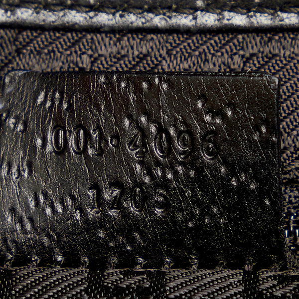 グッチ バンブー 001 4096 1705 ブラック キャンバス レザー ショルダーバッグ レディース GUCCI 【中古】