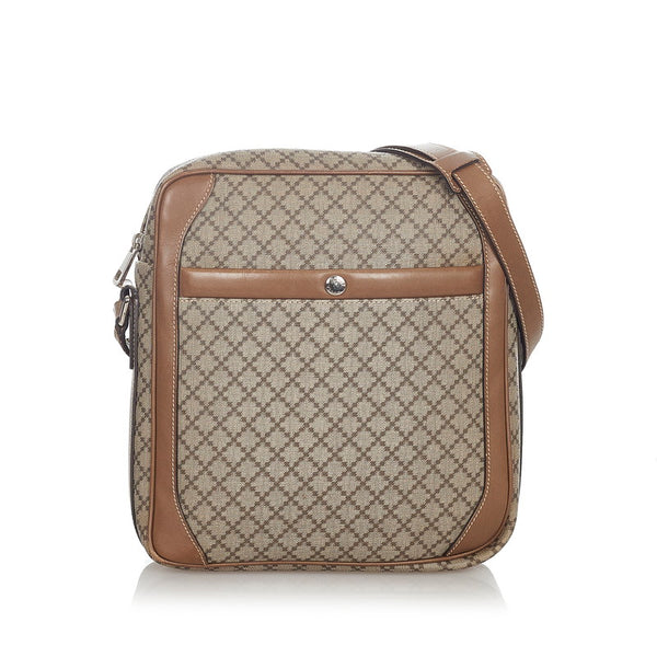 グッチ ディアマンテ  268159 ベージュ ブラウン キャンバス レザー ショルダーバッグ レディース GUCCI 【中古】