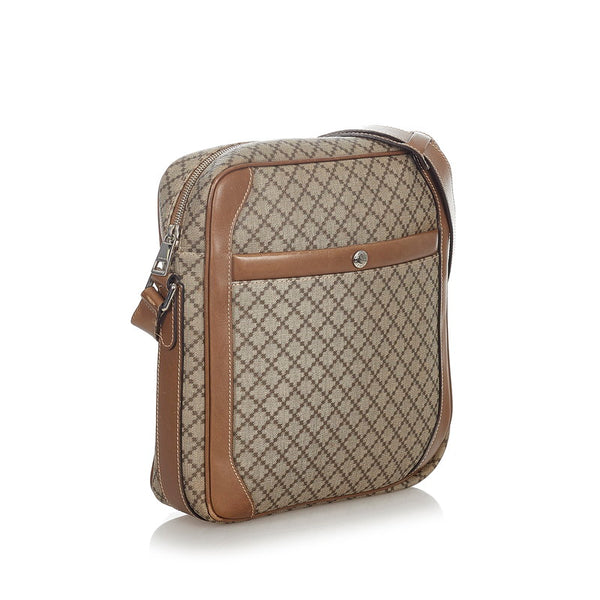 グッチ ディアマンテ  268159 ベージュ ブラウン キャンバス レザー ショルダーバッグ レディース GUCCI 【中古】