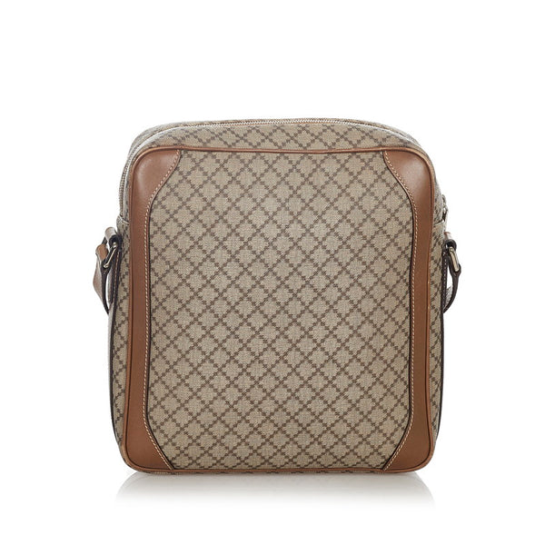 グッチ ディアマンテ  268159 ベージュ ブラウン キャンバス レザー ショルダーバッグ レディース GUCCI 【中古】