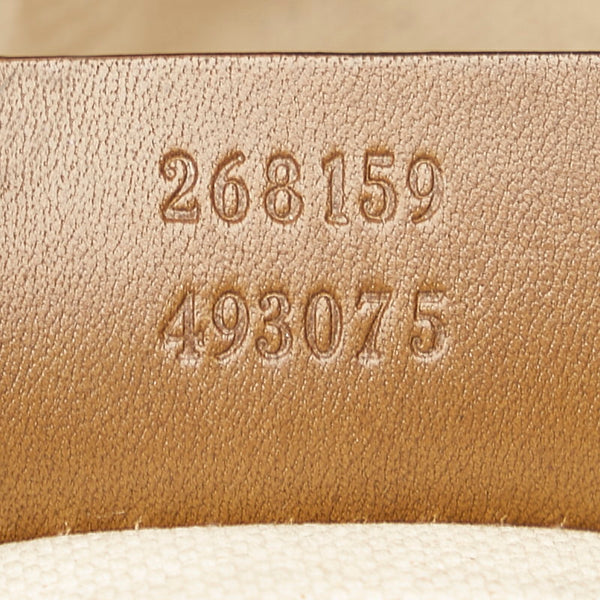 グッチ ディアマンテ  268159 ベージュ ブラウン キャンバス レザー ショルダーバッグ レディース GUCCI 【中古】