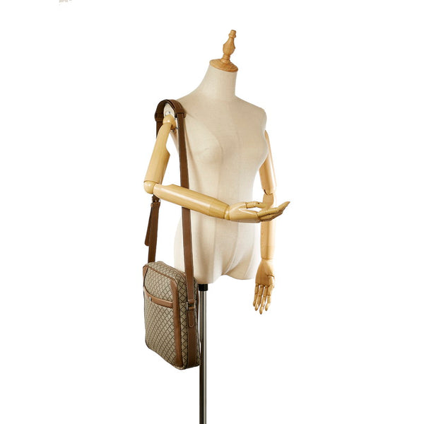 グッチ ディアマンテ  268159 ベージュ ブラウン キャンバス レザー ショルダーバッグ レディース GUCCI 【中古】