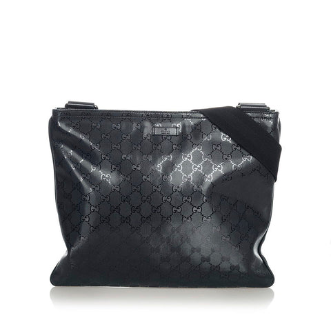 グッチ GGインプリメ 201446 ブラック PVC レザー ショルダーバッグ レディース GUCCI 【中古】