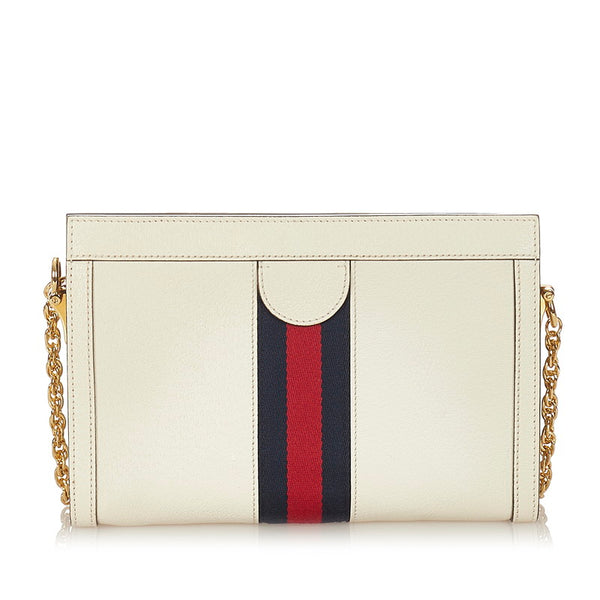 グッチ オフィディア 503877 ホワイト レザー チェーン ショルダーバッグ レディース GUCCI 【中古】