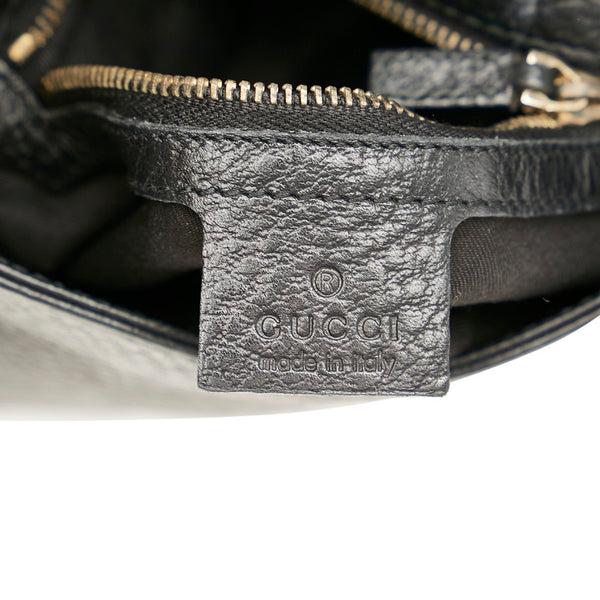 グッチ シェリー 131447 ブラック マルチカラー レザー コットン ショルダーバッグ レディース GUCCI 【中古】