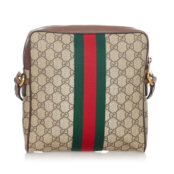 グッチ オフィディア 547926 ブラウン レッド グリーン PVC レザー ショルダーバッグ レディース GUCCI 【中古】