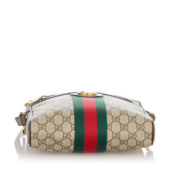 グッチ オフィディア 547926 ブラウン レッド グリーン PVC レザー ショルダーバッグ レディース GUCCI 【中古】