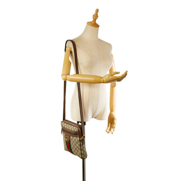 グッチ オフィディア 547926 ブラウン レッド グリーン PVC レザー ショルダーバッグ レディース GUCCI 【中古】