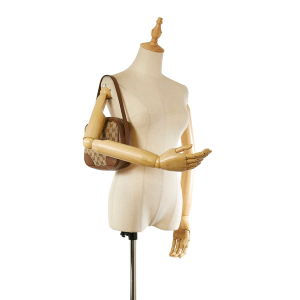 グッチ GGキャンバス 449413 ベージュ ブラウン キャンバス レザー 肩掛け ショルダーバッグ レディース GUCCI 【中古】