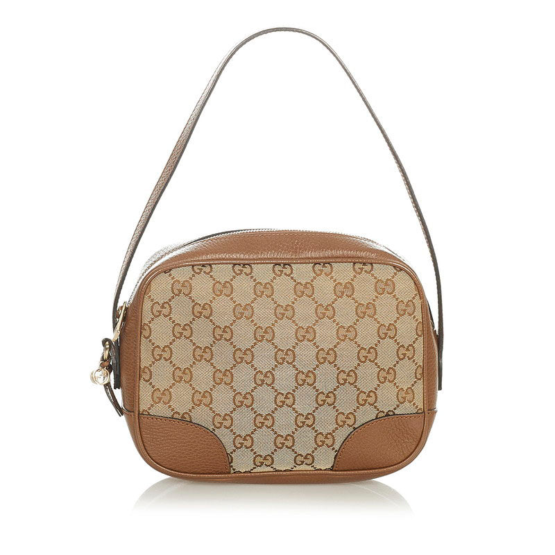 グッチ GGキャンバス 449413 ベージュ ブラウン キャンバス レザー 肩掛け ショルダーバッグ レディース GUCCI 【中古】