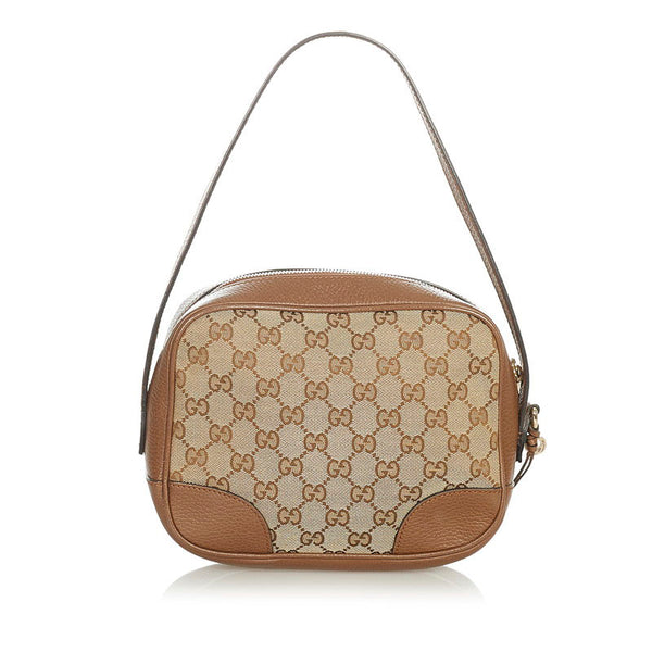 グッチ GGキャンバス 449413 ベージュ ブラウン キャンバス レザー 肩掛け ショルダーバッグ レディース GUCCI 【中古】