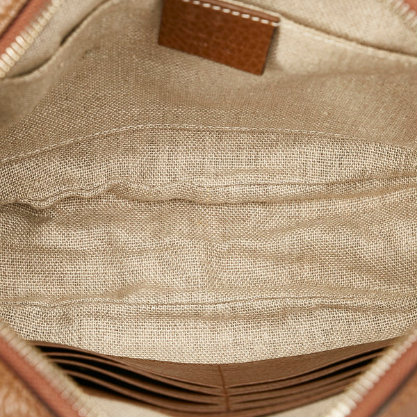 グッチ GGキャンバス 449413 ベージュ ブラウン キャンバス レザー 肩掛け ショルダーバッグ レディース GUCCI 【中古】