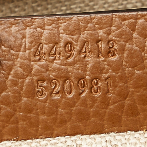 グッチ GGキャンバス 449413 ベージュ ブラウン キャンバス レザー 肩掛け ショルダーバッグ レディース GUCCI 【中古】