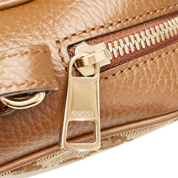 グッチ GGキャンバス 449413 ベージュ ブラウン キャンバス レザー 肩掛け ショルダーバッグ レディース GUCCI 【中古】