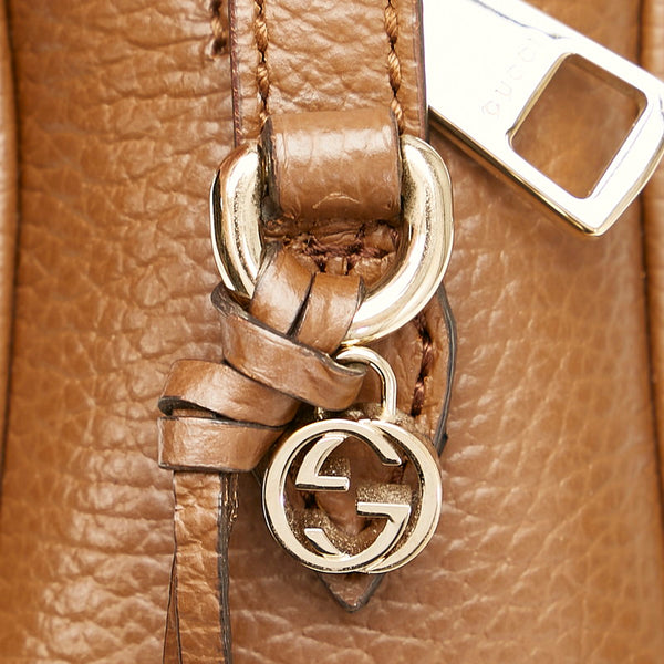 グッチ GGキャンバス 449413 ベージュ ブラウン キャンバス レザー 肩掛け ショルダーバッグ レディース GUCCI 【中古】