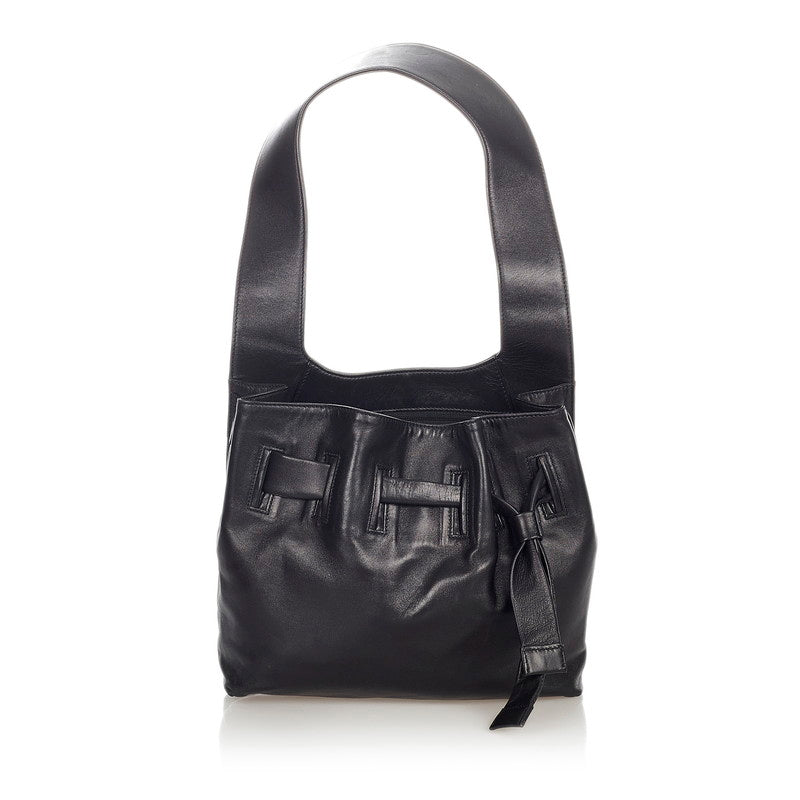 グッチ 001 4393 ブラック レザー ワンショルダー レディース GUCCI 【中古】