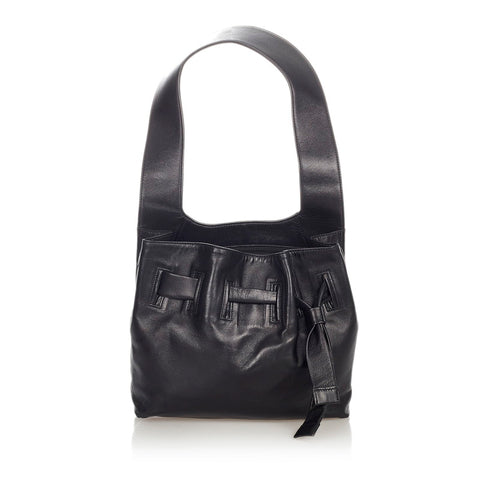 グッチ 001 4393 ブラック レザー ワンショルダー レディース GUCCI 【中古】