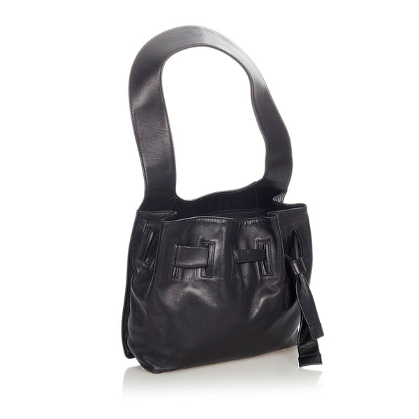 グッチ 001 4393 ブラック レザー ワンショルダー レディース GUCCI 【中古】