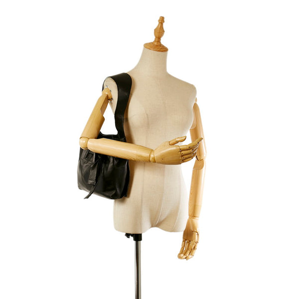 グッチ 001 4393 ブラック レザー ワンショルダー レディース GUCCI 【中古】