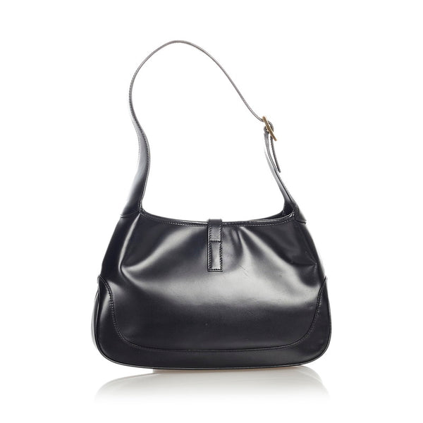 グッチ ジャッキー 001・3735 ブラック レザー ショルダーバッグ レディース GUCCI 【中古】