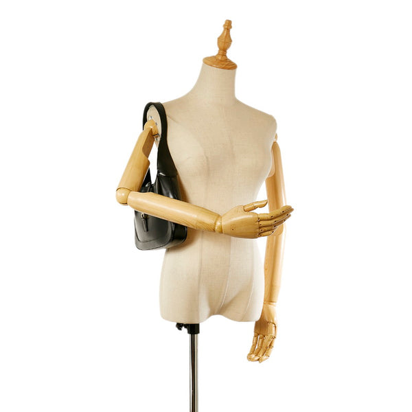 グッチ ジャッキー 001・3735 ブラック レザー ショルダーバッグ レディース GUCCI 【中古】