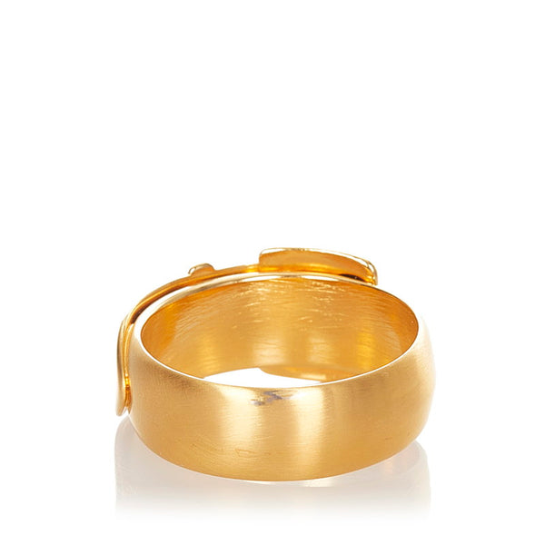 グッチ ゴールド メッキ ベルトモチーフ スカーフリング レディース GUCCI 【中古】