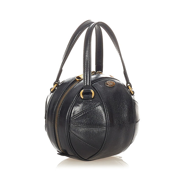 グッチ バスケットボール シェイプ ハンドバッグ ショルダーバッグ 2WAY 547855 ブラック レザー レディース GUCCI 【中古】