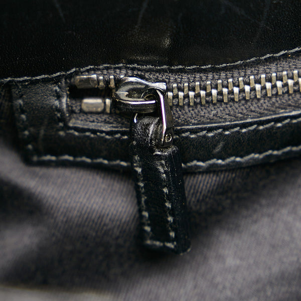 グッチ GGキャンバス ブラック キャンバス レザー トートバッグ レディース GUCCI 【中古】