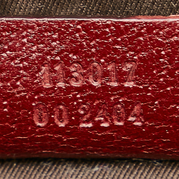 グッチ GGキャンバス ベージュ レッド キャンバス レザー トートバッグ レディース GUCCI 【中古】