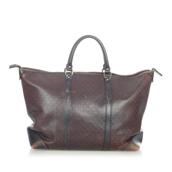 グッチ ディアマンテ 309413 ブラウン PVC レザー トートバッグ メンズ GUCCI 【中古】