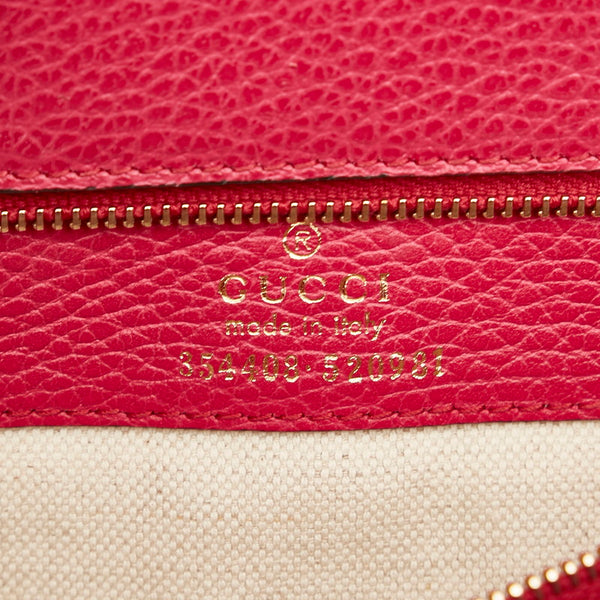 グッチ スゥィング 354408 ピンク レザー トートバッグ レディース GUCCI 【中古】