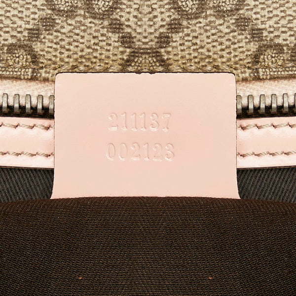 グッチ GGスプリーム 211137 ベージュ ピンク PVC レザー トートバッグ レディース GUCCI 【中古】