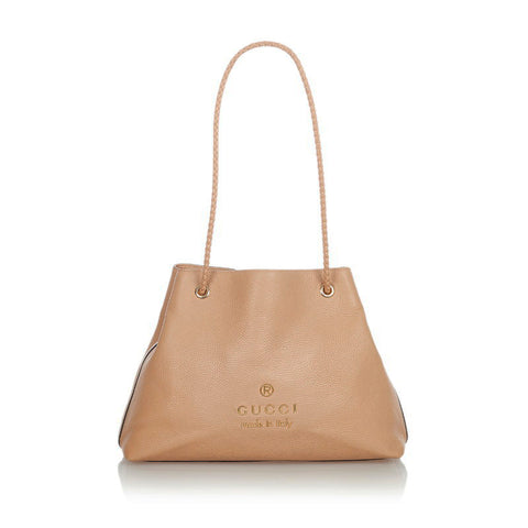 グッチ 419689 ベージュ レザー トートバッグ レディース GUCCI 【中古】