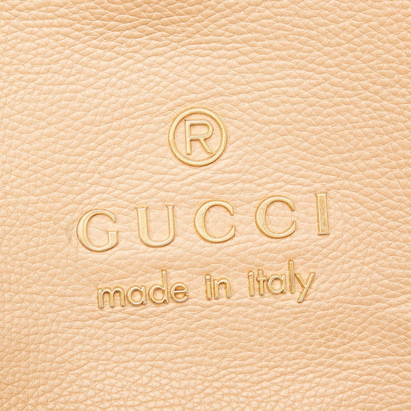 グッチ 419689 ベージュ レザー トートバッグ レディース GUCCI 【中古】