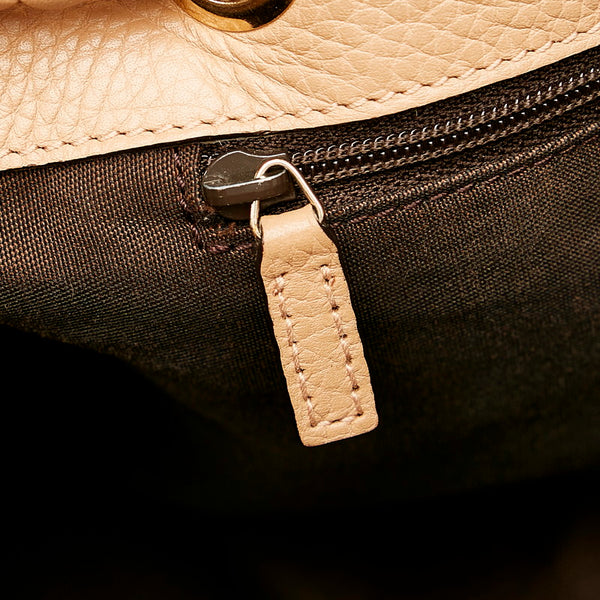 グッチ 419689 ベージュ レザー トートバッグ レディース GUCCI 【中古】