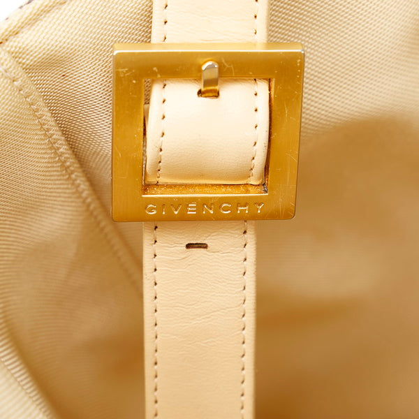 ジバンシー 千鳥格子 ホワイト ブルー キャンバス レザー トートバッグ レディース Givenchy 【中古】