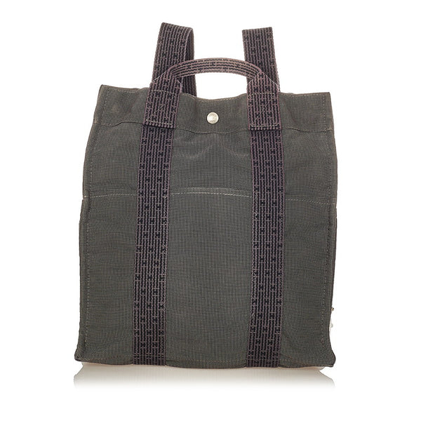 エルメス エールライン グレー キャンバス リュック バックパック メンズ HERMES 【中古】
