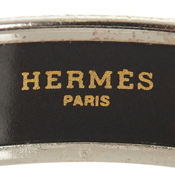 エルメス ブラック シルバー エマイユPM バングル レディース HERMES 【中古】