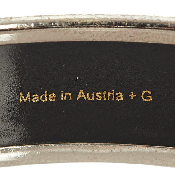 エルメス ブラック シルバー エマイユPM バングル レディース HERMES 【中古】