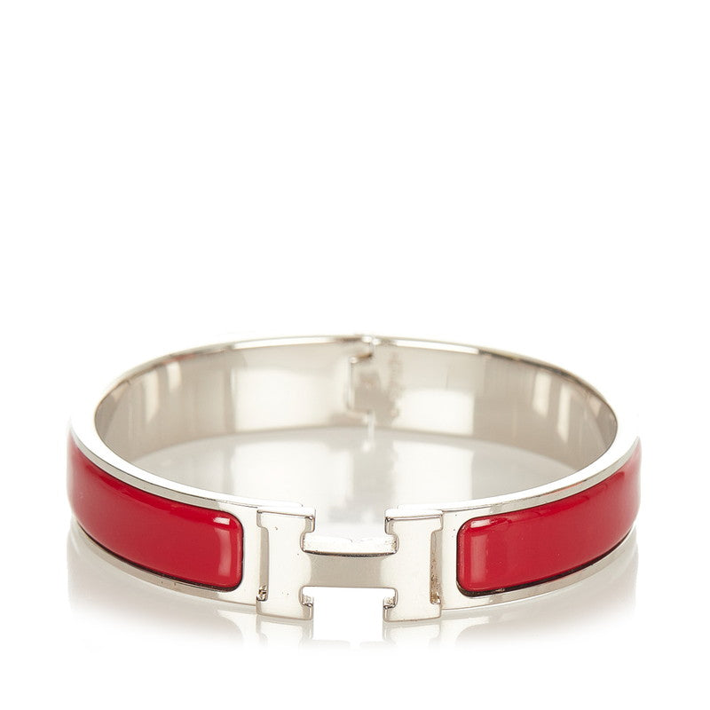 エルメス レッド シルバー  メタル クリッククラックPM バングル レディース HERMES 【中古】