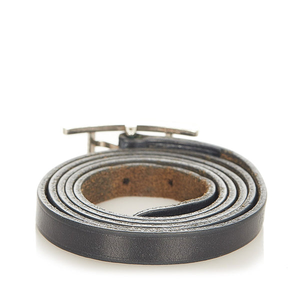 エルメス ブラック レザー アピ3 ブレスレット メンズ HERMES 【中古】