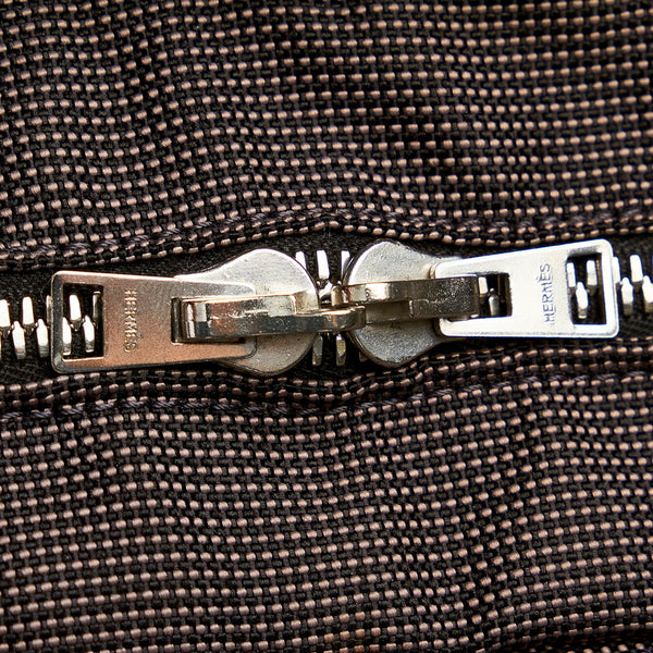 エルメス エールライン グレー キャンバス ハンドバッグ レディース HERMES 【中古】